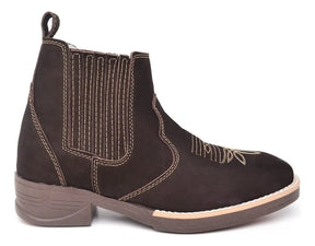 Botina Bico Quadrado Trabalho Passeio Couro Legítimo F1000