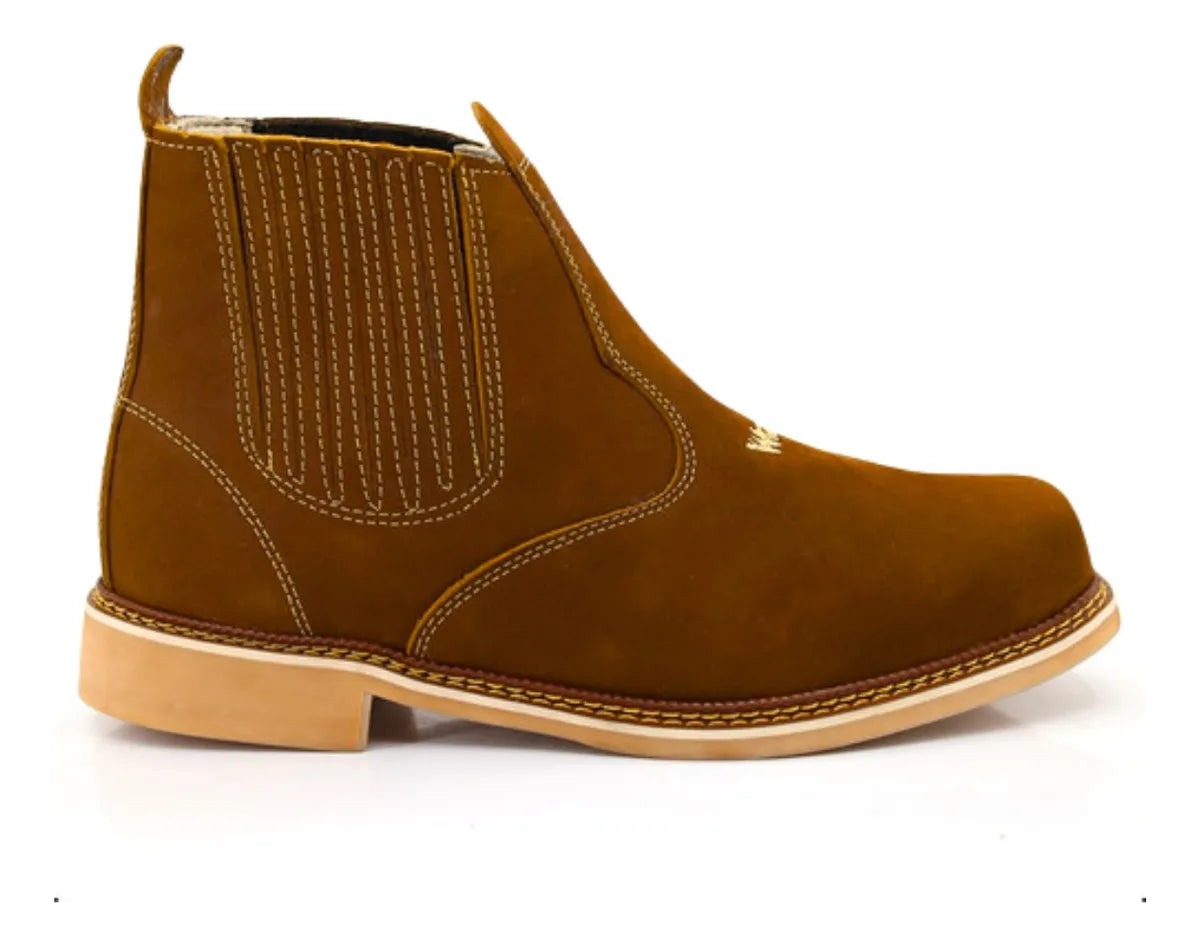Botina Masculina Wrangler Cowboy Couro Legítimo Costurada