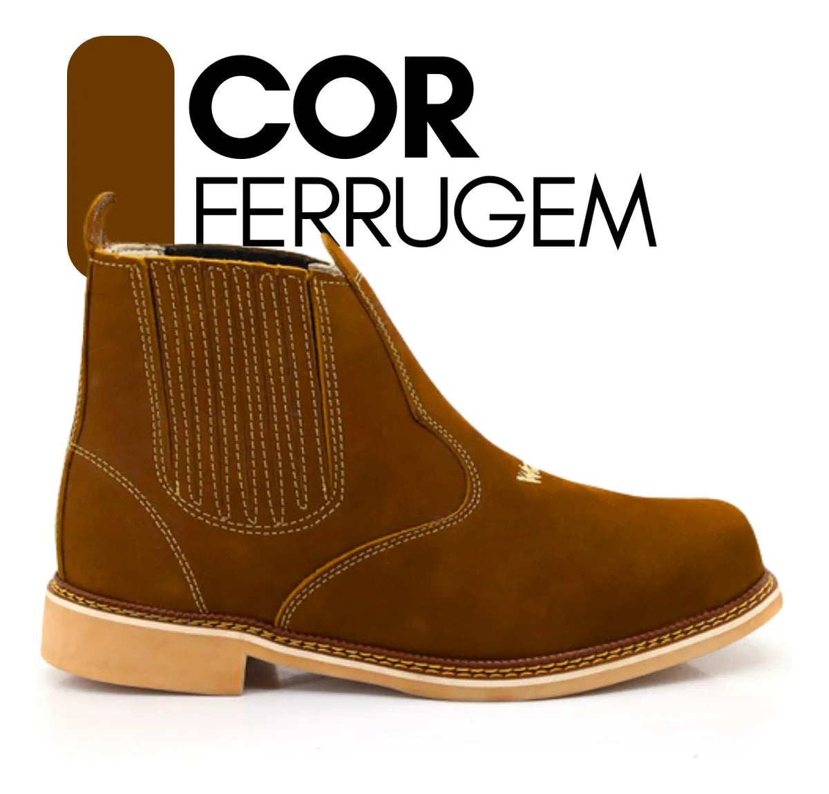 Botina Masculina Wrangler Cowboy Couro Legítimo Costurada