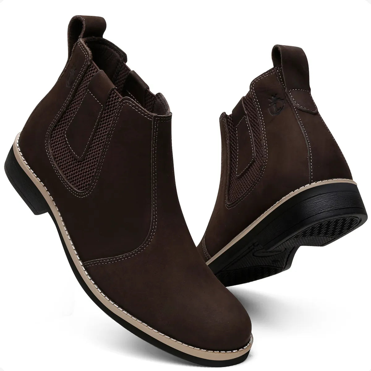 Bota Botina Masculina Chelsea 100% Couro Palmilhas De Gel