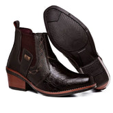 Bota Botina Masculina Texas Country Confortável Couro