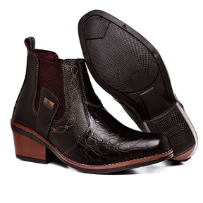 Bota Botina Masculina Texas Country Confortável Couro